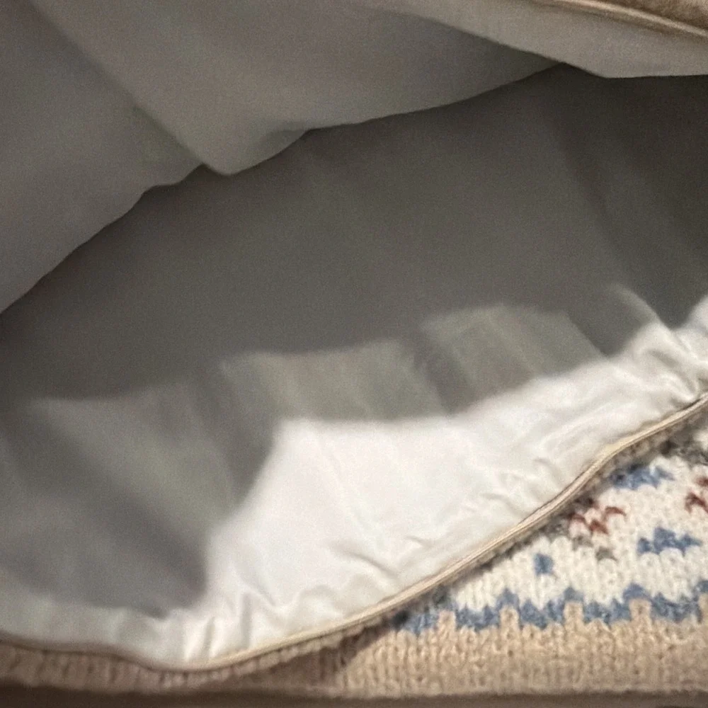 Pottery Barn Fair Isle Pillow Cover Easter/Valentines/Country Beige 20 X 20
